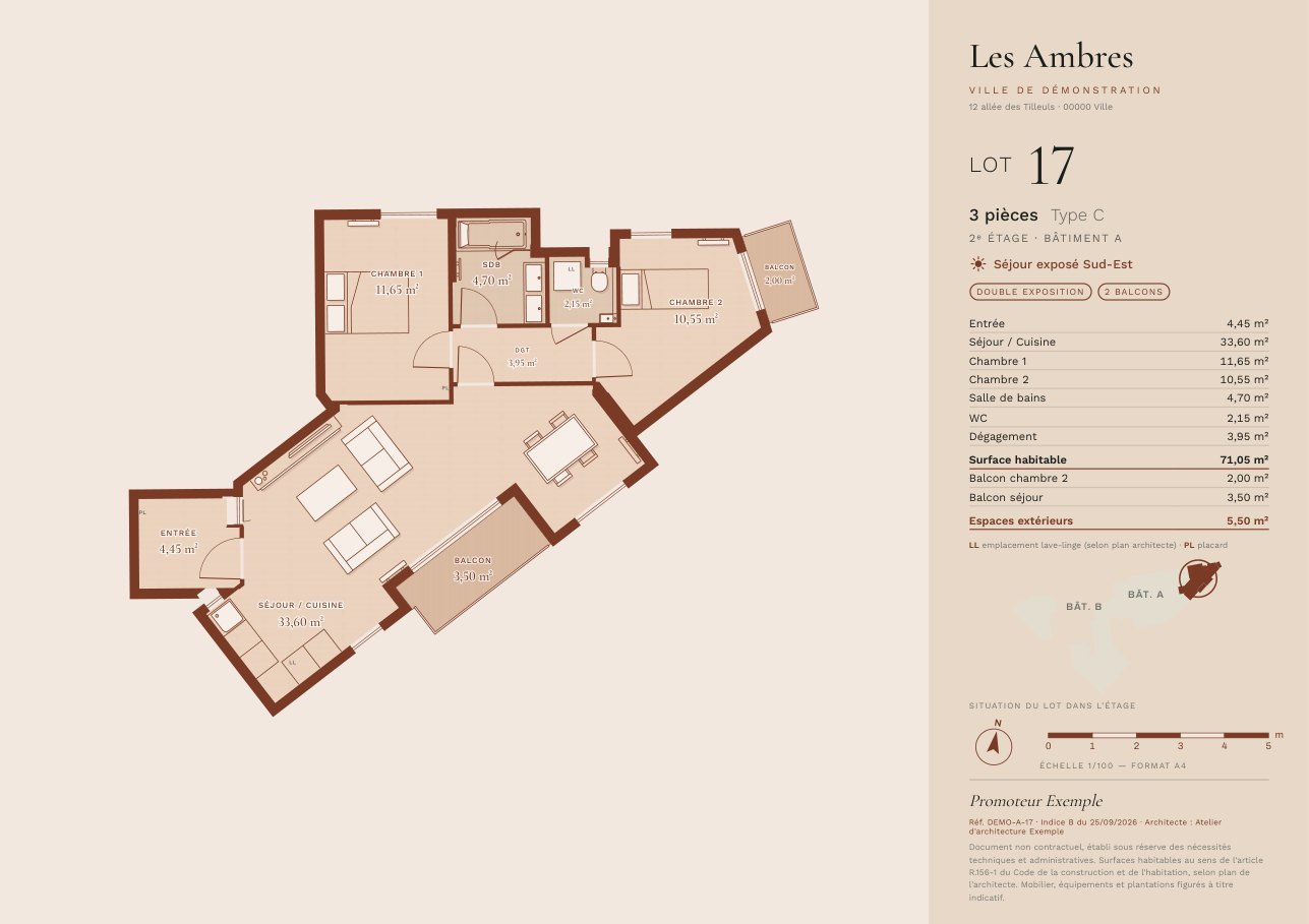 Plan de vente, style Argile