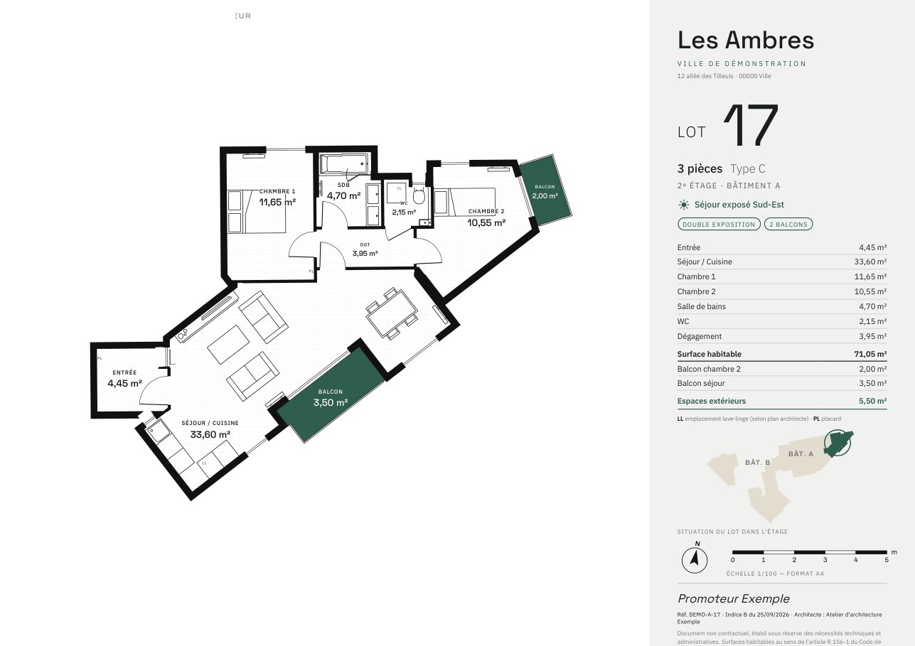 Plan de vente, style Éditorial