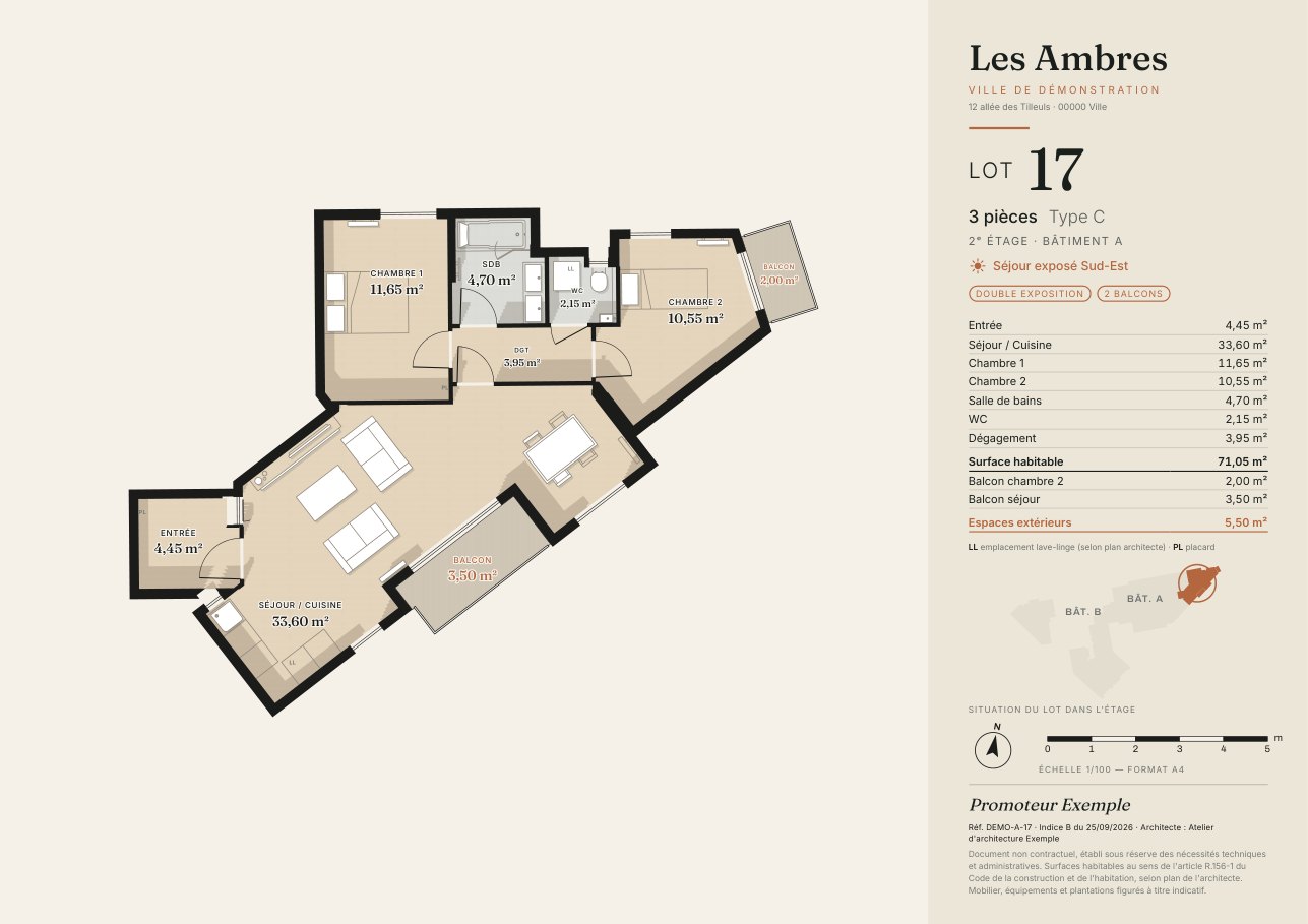 Plan de vente, style Lumière