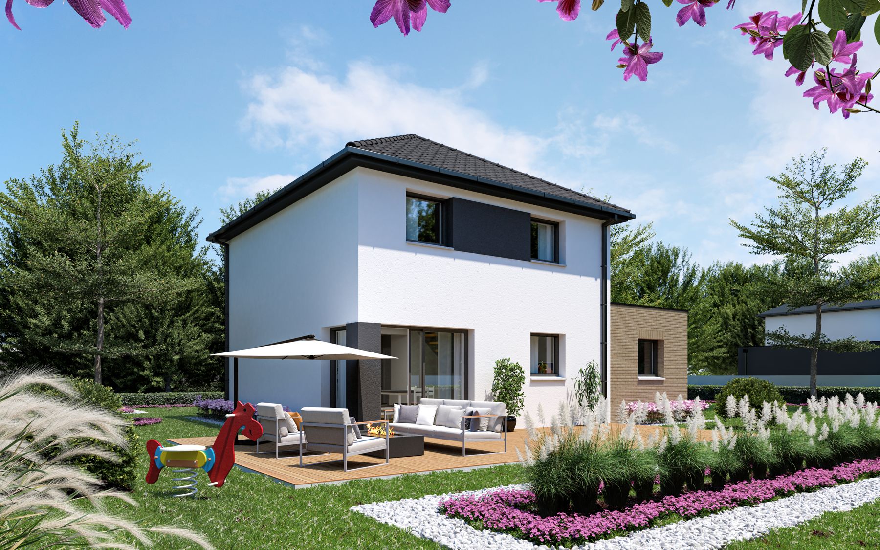 Modèle de maison, vue arrière, déclinaison 1