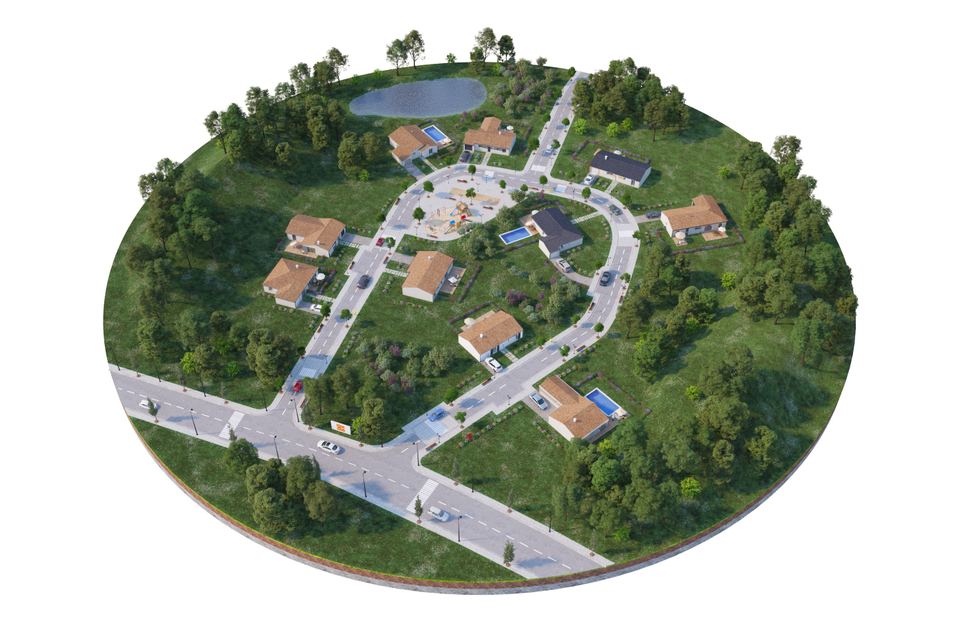 Village de maisons en 360°